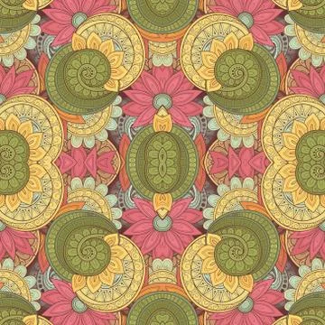 Vector Seamless Abstract Tribal Pattern Stock Illustration