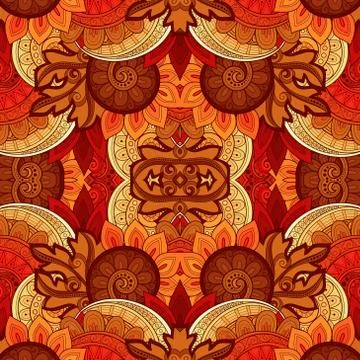 Vector Seamless Abstract Tribal Pattern Stock Illustration