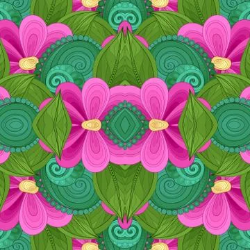 Vector Seamless Abstract Tribal Pattern Stock Illustration