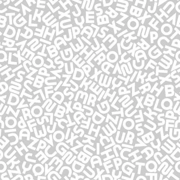 Vector seamless alphabet pattern with mosaic latin letters. White and gray Stockillustratie