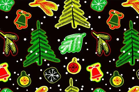 Vector of Seamless and new year seamless pattern Stock Illustration