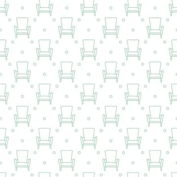 Vector seamless armchair pattern. Stock Illustration