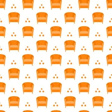 Vector seamless armchair pattern. Illustrazione stock