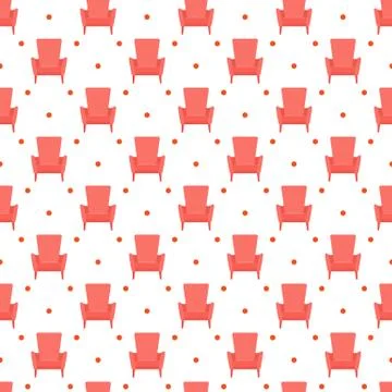 Vector seamless armchair pattern. Illustrazione stock