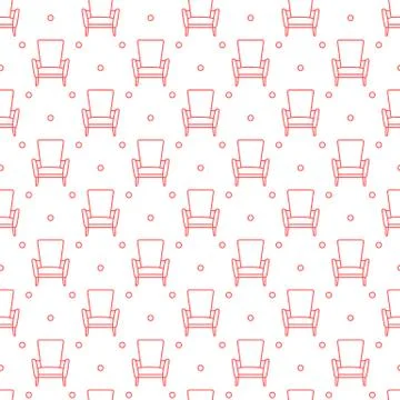 Vector seamless armchair pattern. Stock Illustration