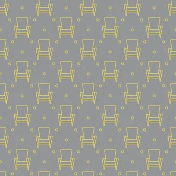 Vector seamless armchair pattern. Stock Illustration