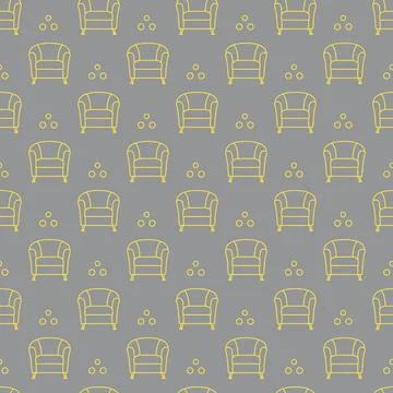 Vector seamless armchair pattern. Stock Illustration