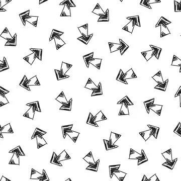 Vector seamless arrow pattern - doodle style. Funky hand drawn design. Abstract イラスト素材
