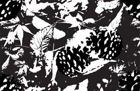 Vector seamless autumn background. Black and white texture. EPS 10 Illustrazione stock