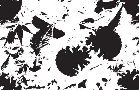 Vector seamless autumn background. Black and white texture Illustrazione stock
