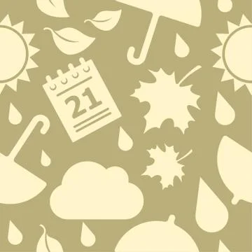 Vector seamless autumn pattern Stock Illustration