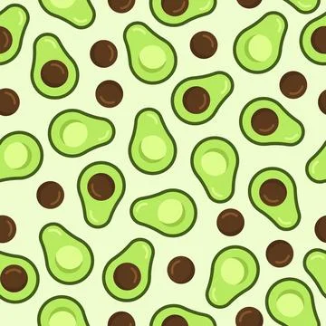 Vector Seamless of Avocado, Pattern for Print. Background for Organic Food Stock Illustration