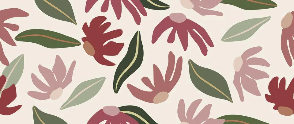 Vector seamless background. Abstract floral pattern. Modern print of pink Stockillustratie