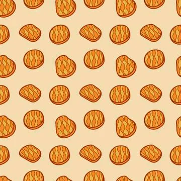 Vector Seamless background with abstract shapes. Hand drawn illustration Stock Illustration