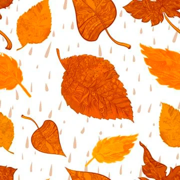 Vector seamless background autumn foliage Иллюстрация