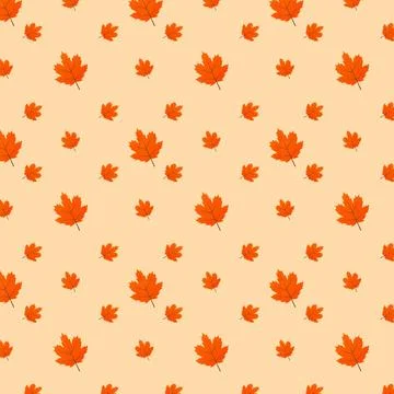 Vector seamless background of autumn leaves. Background for textile or book.. Stock Illustration