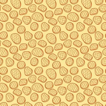 Vector seamless background of biscuit, sweet in monochrome illustrations . Su Stock Illustration