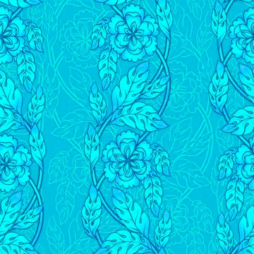 Vector seamless background with borders. Intricate ornament made of twisted Stock Illustration