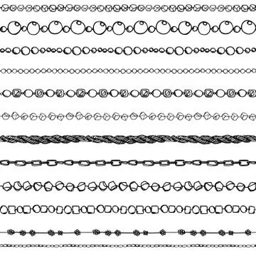 Vector seamless background of chains and pearls Stock Illustration