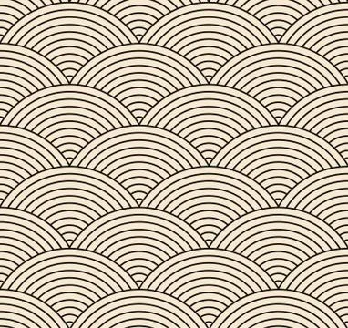 Vector seamless background with chinese ornament. Asian circles pattern Illustrazione stock