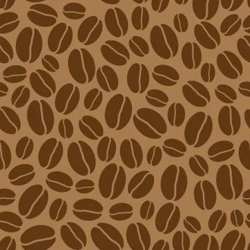 Vector seamless background with coffee beans Stock Illustration