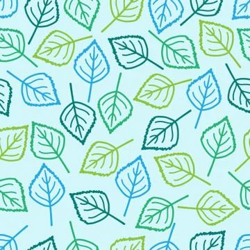 Vector seamless background with colored leaves Stock Illustration