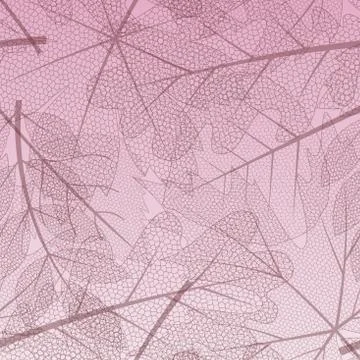 Vector seamless background with colored skeleton leaves Stock Illustration