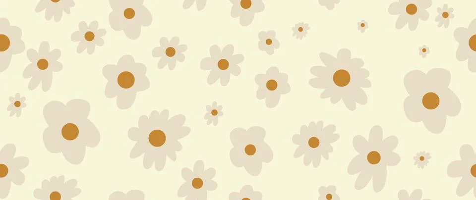 Vector seamless background. Floral pattern. Modern, bright and colorful daisy 스톡 일러스트