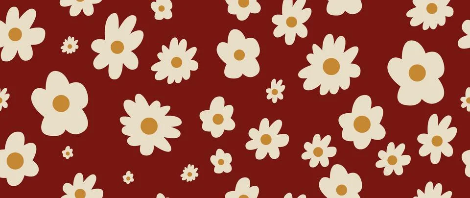 Vector seamless background. Floral pattern. Modern, bright and colorful daisy Stockillustratie