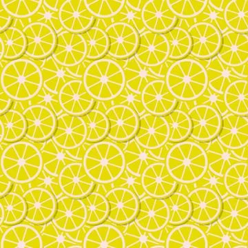 Vector seamless background  fresh lemon  slices in flat style Stock-Illustration
