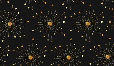 Vector seamless background gold elements on black Stock Illustration