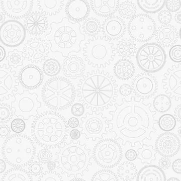 Vector seamless background with grey cogwheels Stock Illustration