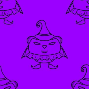 Vector seamless background with halloween pumpkin Stock Illustration