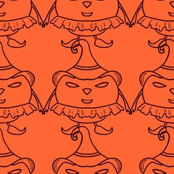 Vector seamless background with halloween pumpkin Illustrazione stock