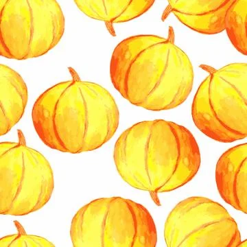 Vector seamless background with halloween pumpkin Stock Illustration