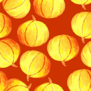 Vector seamless background with halloween pumpkin Stock Illustration