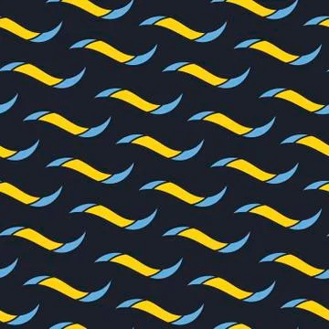 Vector seamless background with hand drawn waves . Vector illustration Stock Illustration