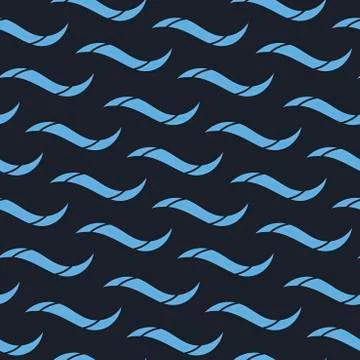Vector seamless background with hand drawn waves . Vector illustration Stock Illustration