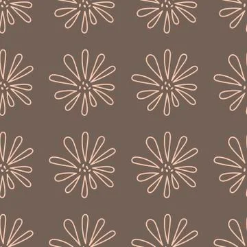Vector Seamless background, Hand drawn simple flowers, prints for fabrics, co Stock Illustration