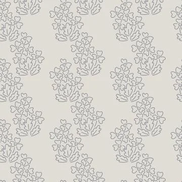 Vector Seamless background, Hand drawn bouquets , Vertical wavy stripes of si Stock Illustration