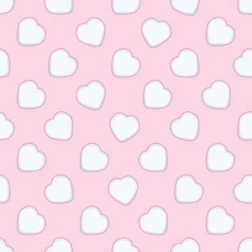 Vector seamless background with hearts Stock Illustration