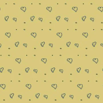 Vector seamless background with hearts, stylish and modern. Stock Illustration