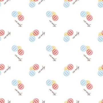Vector seamless background image colorful tea time sweet dessert candy Illustrazione stock