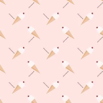 Vector seamless background image colorful tea time sweet dessert icecream Illustrazione stock