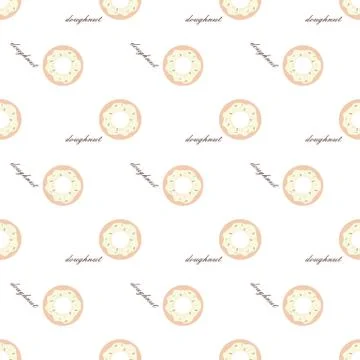 Vector seamless background image colorful tea time sweet dessert donut doughn イラスト素材