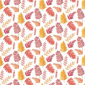 Vector seamless background with leaves. Botanic texture. Stock Illustration