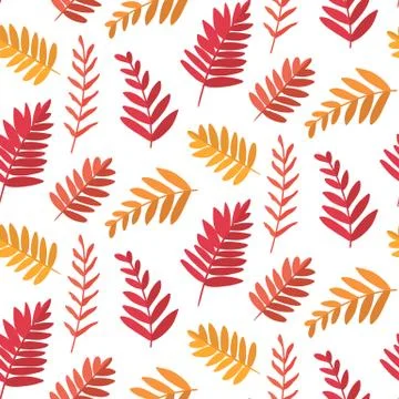Vector seamless background with leaves. Botanic texture. Stock-Illustration