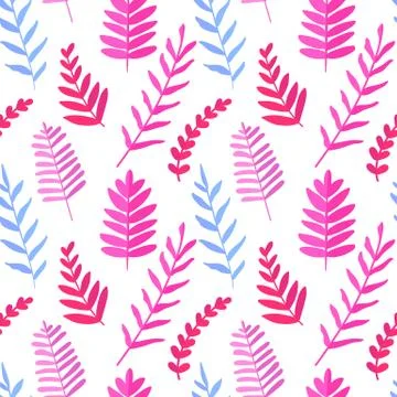 Vector seamless background with leaves. Botanic texture. Stock Illustration