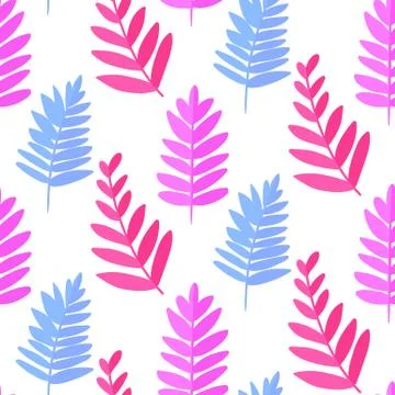 Vector seamless background with leaves. Botanic texture. Stock Illustration