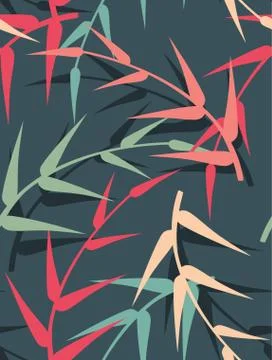 Vector seamless background with leaves Stock Illustration